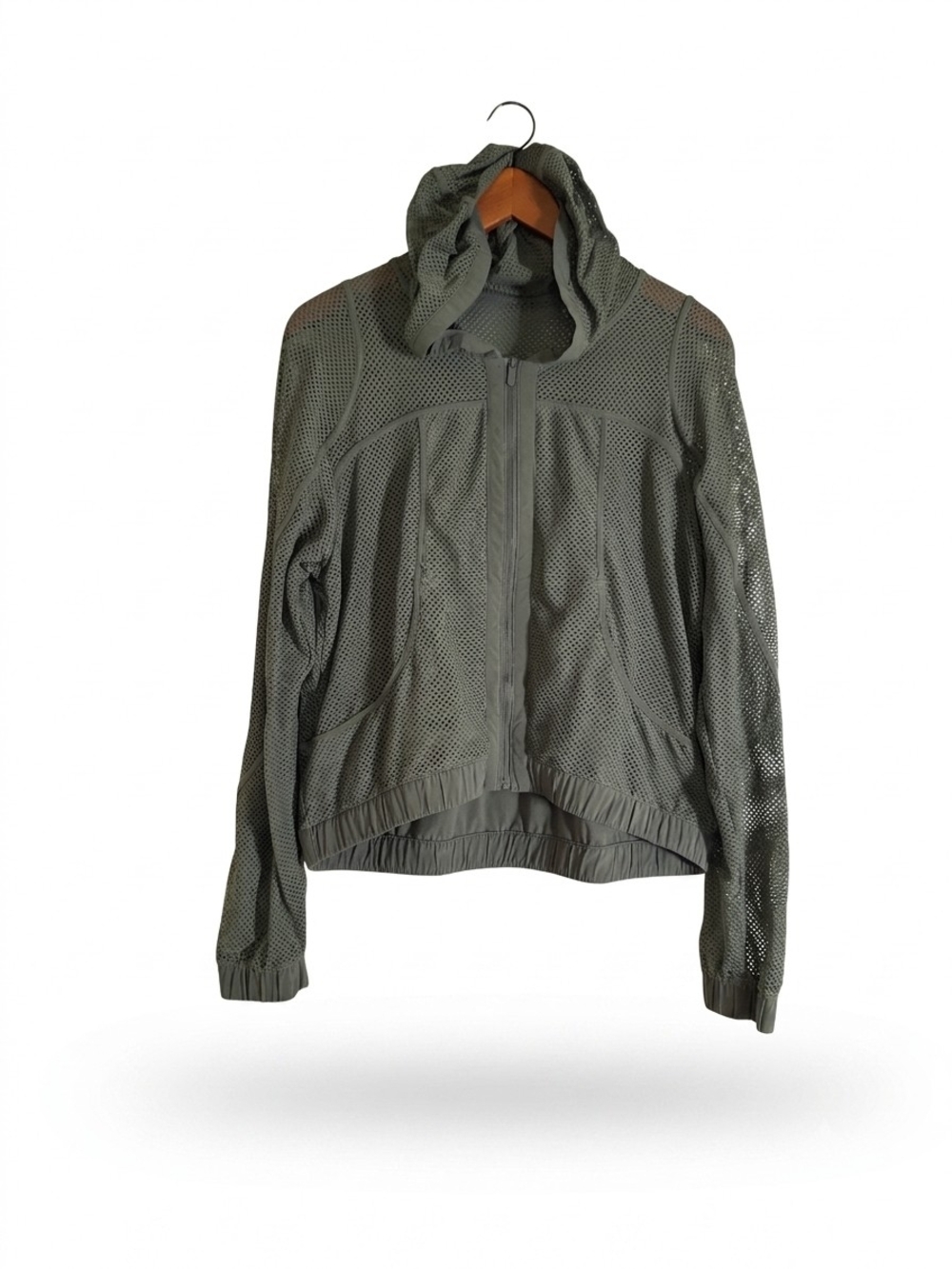 Lululemon Relaxed Fit Full Zip Hooded Cropped Women's Mesh Jacket Size 8